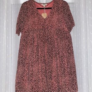 Umgee Pink Leopard Print Dress Size Small NWT